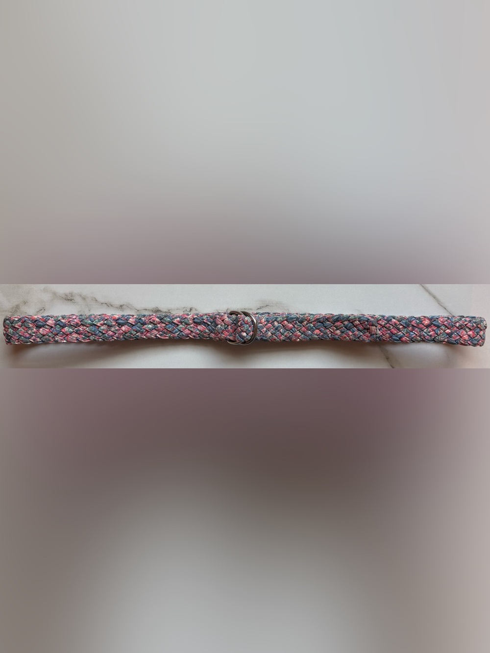 American Eagle Outfitters Braided Multi-Color Belt with Silver Rings